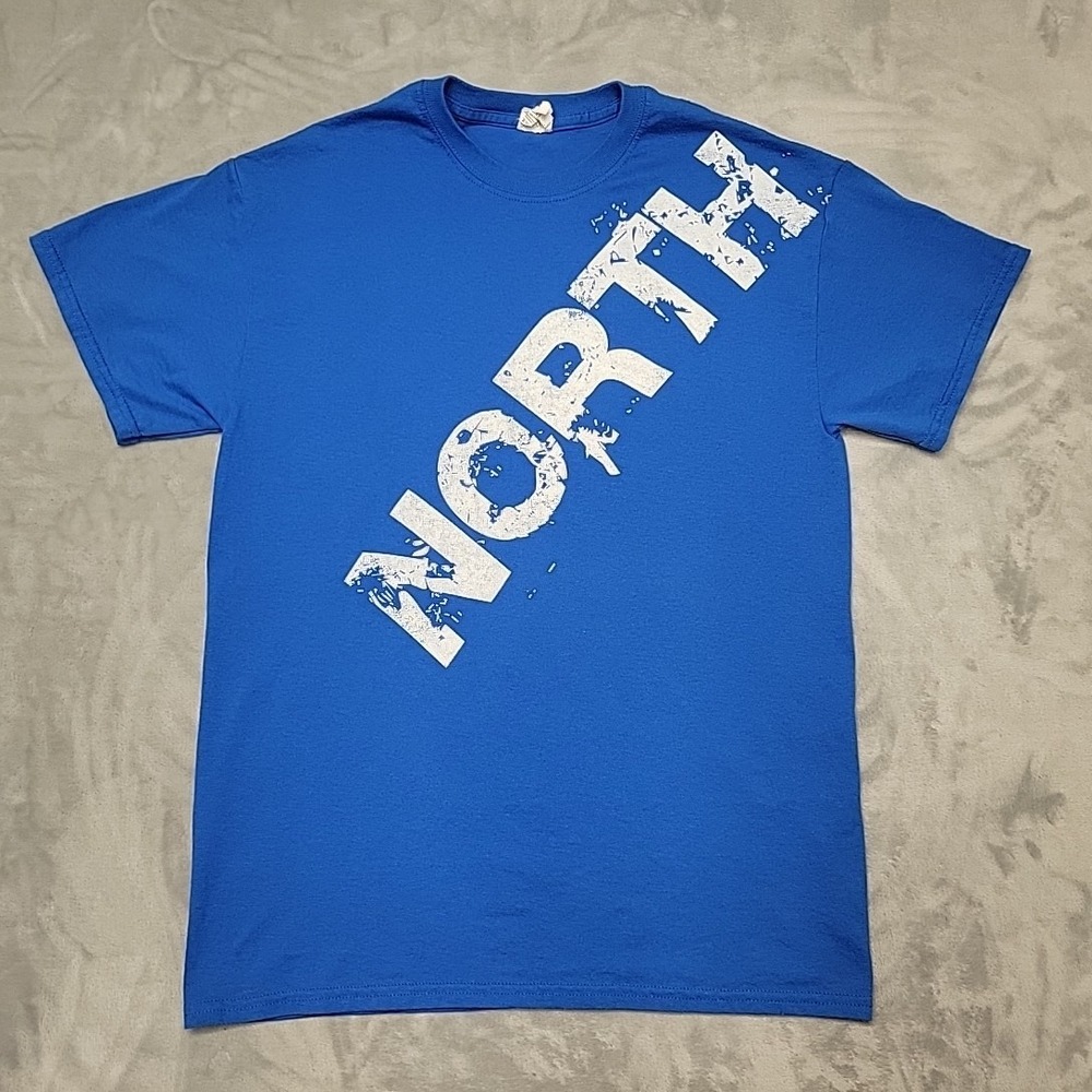 North Shore Oahu Shirt Mens Medium Blue Anvil Graphic Tee Hawaii Surf Souvenir